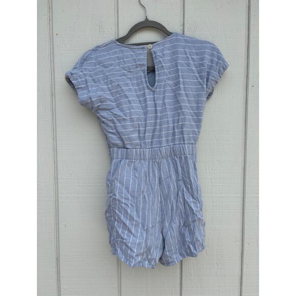 Abercrombie Romper, Blue Pin Stripe, Waist Cut Out, Size Girls 11-12 - Picture 2 of 7